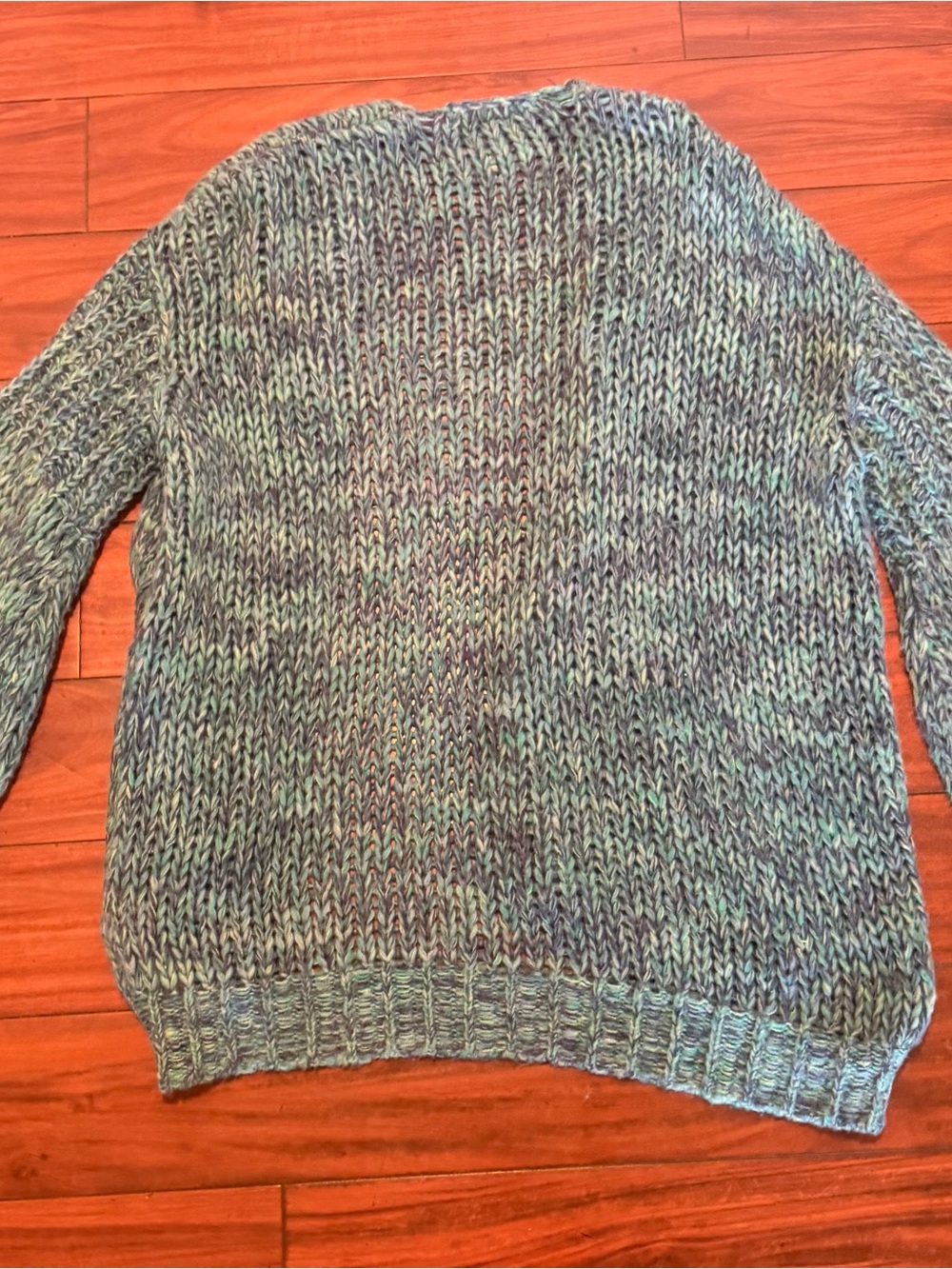 Free People Teal Marled Chunky Open Cardigan - Picture 7 of 11